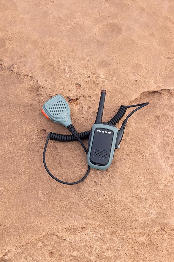 Rocky Talkie 5 Watt Radio with Waterproof Hand Mic - GMRS Radio with IP67 Waterproofing, Long Range Walkie Talkie, NOAA Weather Alerts, 5 Day Battery Life, 2 Pack