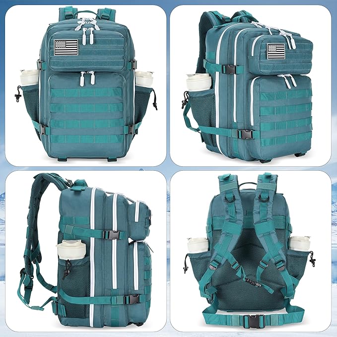 45L Tactical Assault Backpack 3 day assault pack with Molle Waterproof backpack Rucksack for Tactical Backpacks (Blackish Green)