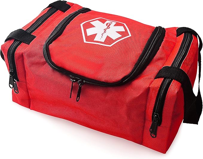 ASA TECHMED First Aid Responder EMS Emergency Medical Trauma Bag EMT, Fire Fighter, Police Officer, Paramedics, Nurse, Red