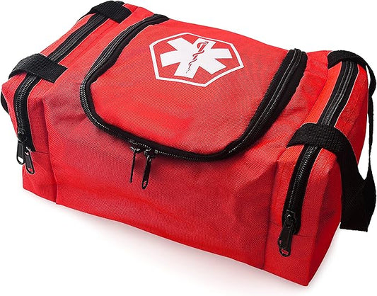 ASA TECHMED First Aid Responder EMS Emergency Medical Trauma Bag EMT, Fire Fighter, Police Officer, Paramedics, Nurse, Red