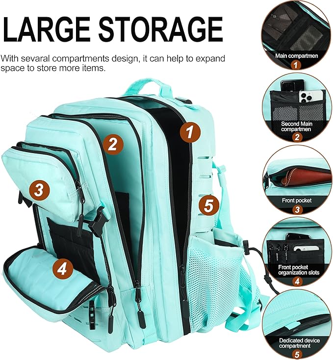 LHI Tactical Military Backpack for Men 25L/45L Large Molle Army Assault Pack 3 Day Hiking Rucksack With Bottle Holder