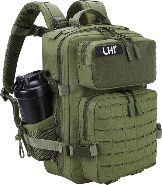 LHI Tactical Military Backpack for Men 25L/45L Large Molle Army Assault Pack 3 Day Hiking Rucksack With Bottle Holder