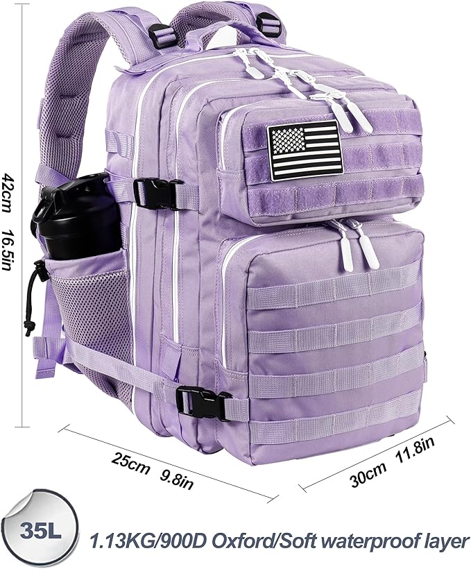 LHI Tactical Military Backpack for Men and Women 25L/35L Army Assault Pack Bag Small Rucksack with Bottle Holder