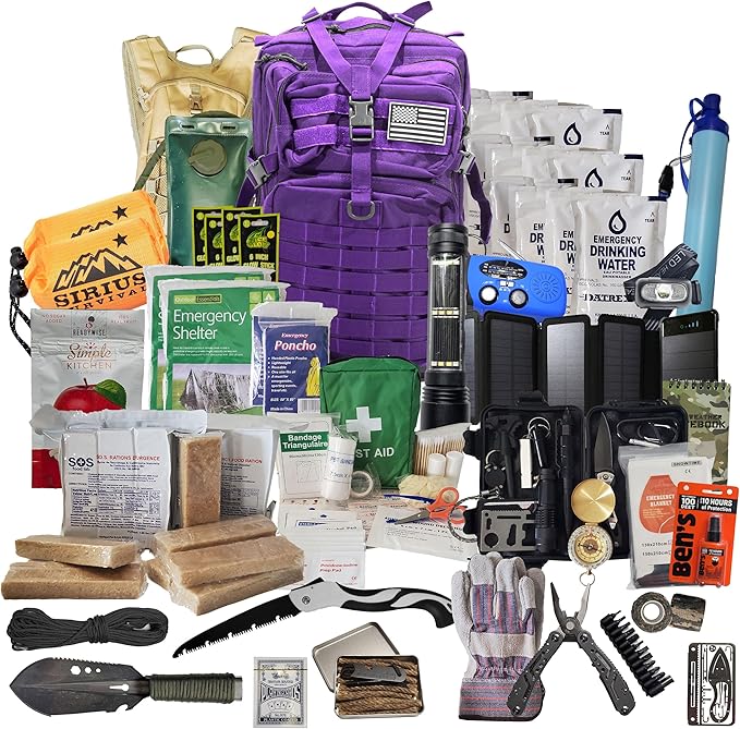 Bug Out Bag - Premium Bugout Backpack Pre-Packed Survival Kit - Ultimate 72 Hour Backpack Survival Kit - Comprehensive Survival Items - Go Bag Emergency