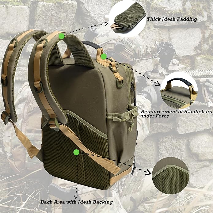 NICGID Tactical Military Backpack Daypack Molle Army Assault Pack Bug Out Bag Travel Fishing Hiking Trekking Rucksack