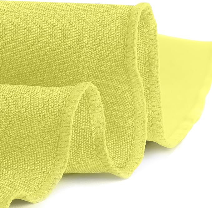 Gee Di Moda Round Tablecloth - 108 Inch Yellow Round Table Cloth for 48 to 72 Inch Round Tables - Heavy Duty Washable Fabric - for Buffet Table, Holiday Party, Dinner, Wedding & Baby Shower
