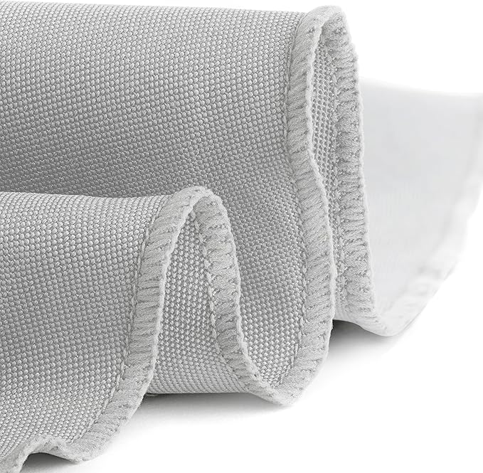 Gee Di Moda Round Tablecloth - 90 Inch Silver Round Table Cloth for 30 to 60 Inch Round Tables - Heavy Duty Washable Fabric - for Buffet Table, Holiday Party, Dinner, Wedding & Baby Shower