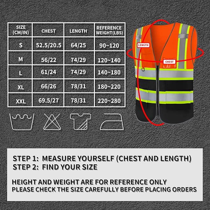 BeautyWill 10 Pack Custom Logo Safety Vest ANSI Class 2 High Visibility Reflective Vest Personalized Construction Vest Bulk