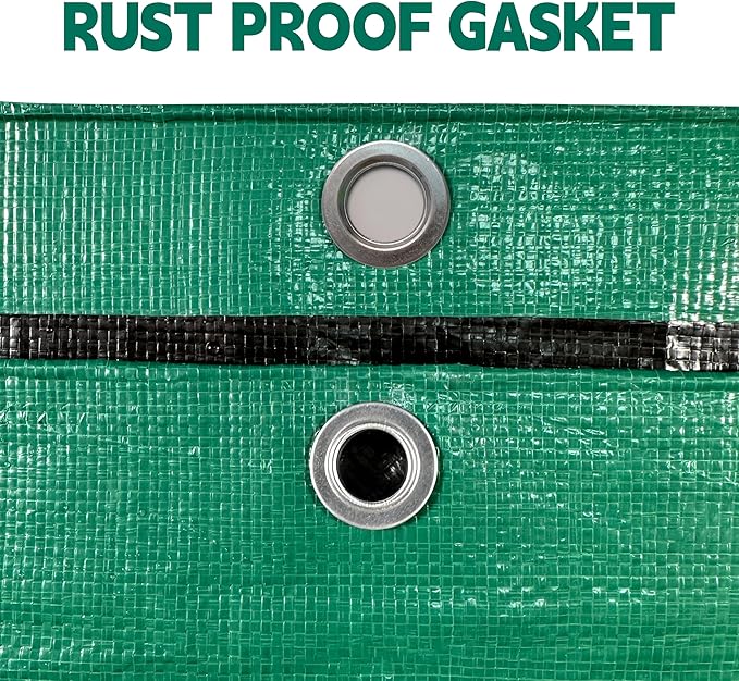 Tarp 20x30 ft Heavy Duty 100% Waterproof 10mil,UV Resistant,Durable Grommets and Reinforced Edges Green/Black Tarp for Camping, Swimming Pools,Car Coverage -by MVPNET