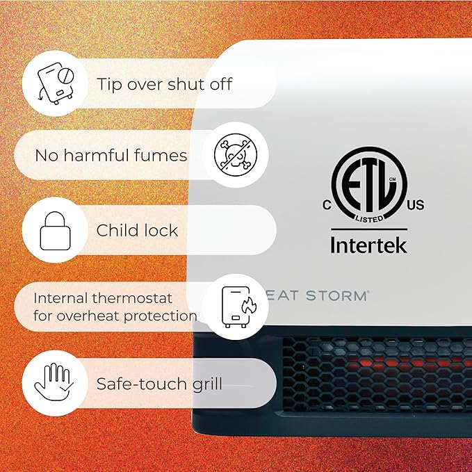 Heat Storm 1500-Watt Sedona WiFi Infrared Wall Mountable Heater,White