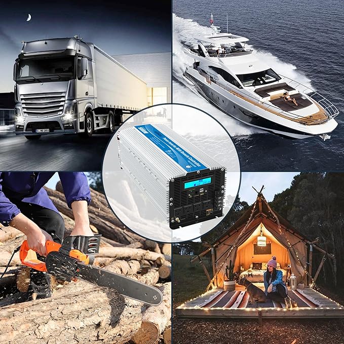 5000Watt Power Inverter ETL UL458 Listed Inverter 5000 W Converts 12V to 120 Vac with 40 Amps Hardwire Terminal and 4 AC Sockets Plus 30FT Wired Remote for Off Grid Solar System Truck RVs Emergency