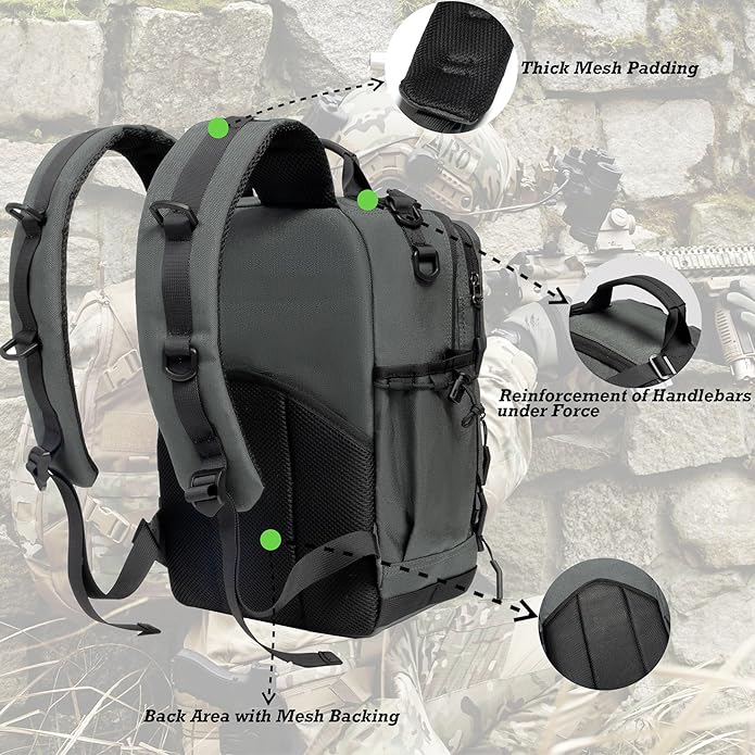 NICGID Tactical Military Backpack Daypack Molle Army Assault Pack Bug Out Bag Travel Fishing Hiking Trekking Rucksack