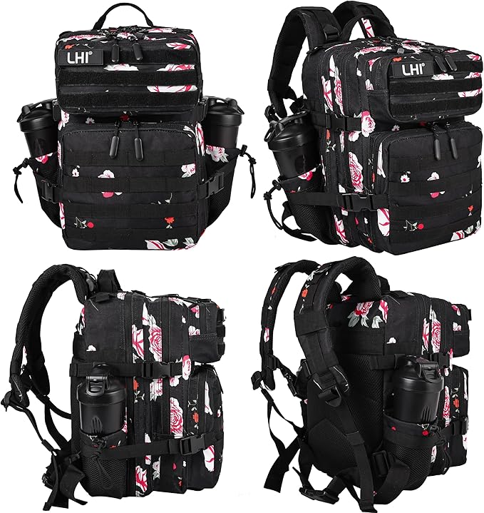 LHI Tactical Military Backpack for Men and Women 25L/35L Army Assault Pack Bag Small Rucksack with Bottle Holder