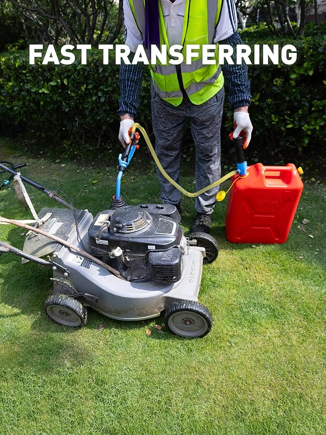 SMART JERRY - Battery Powered Fuel Transfer Pump | Portable Electric Siphon Pump for Gas, Fuel, Diesel, Water, Transmission | 2.8 GPM Battery Hand Pump with Flow Control Nozzle