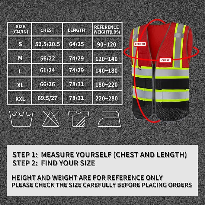 BeautyWill Custom Logo Safety Vest Class 2 High Visibility Reflective Vest for Men - Personalized Logo Team Vest