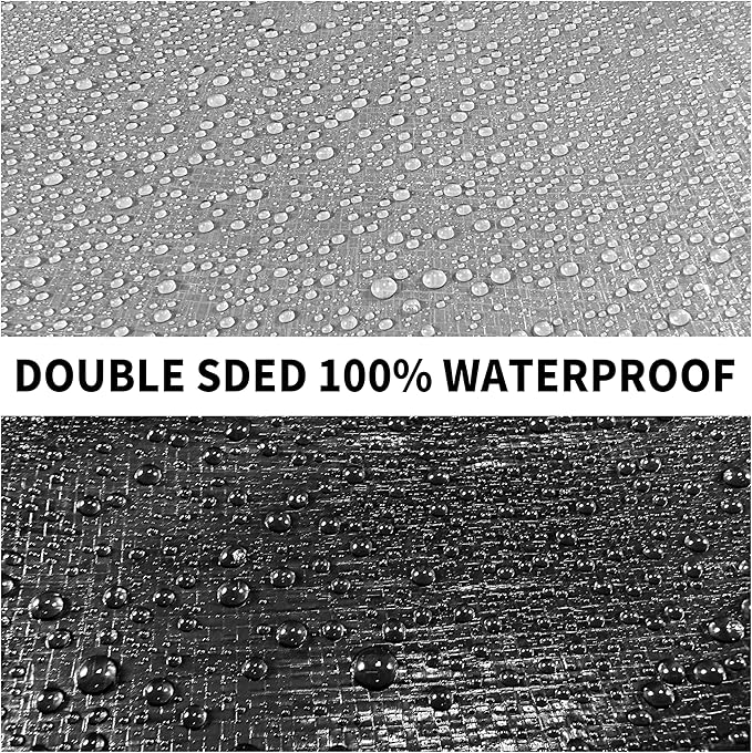 Tarp Heavy Duty 20x20ft Waterproof Tarps,10mil Uv Resistant,Multipurpose Silver/Black Tarps for Cars,Camping,Roof,Ship,Garden.by-MVPNET