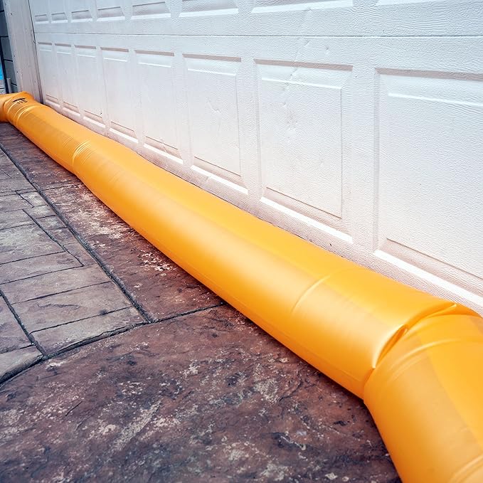 The Original HydraBarrier Ultra Flood Barrier –24 ft Long x 6 in High – Light, Reusable Sandbag Alternative – Flood Control & Diversion Tube for Home, Garage, Door & Property Protection