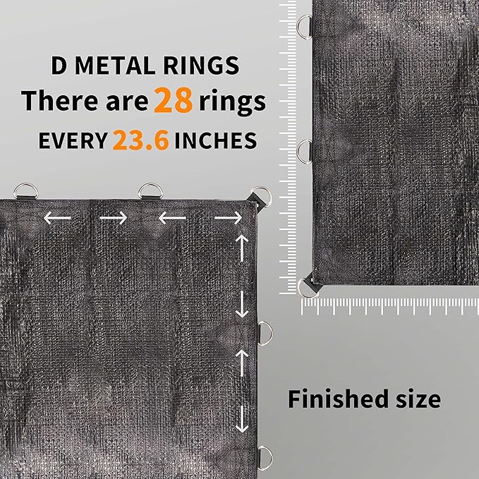 TARPAL Tarp 14x16 Feet Heavy Duty Tarps 14mil D-Ring Waterproof Tarp for Outdoors UV Protection Triangular Sewing Design Reinforced Corners and Edges（Black）