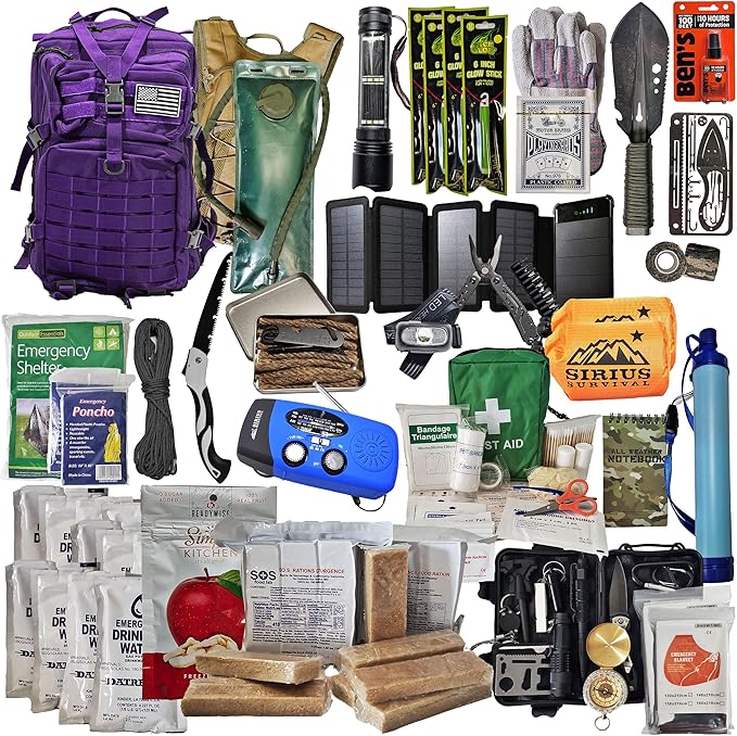 Bug Out Bag - Premium Bugout Backpack Pre-Packed Survival Kit - Ultimate 72 Hour Backpack Survival Kit - Comprehensive Survival Items - Go Bag Emergency