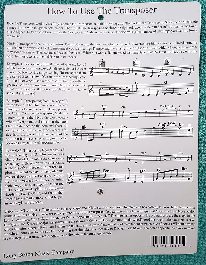 Music Transpose Tool for Notes, Chords and Key Signature