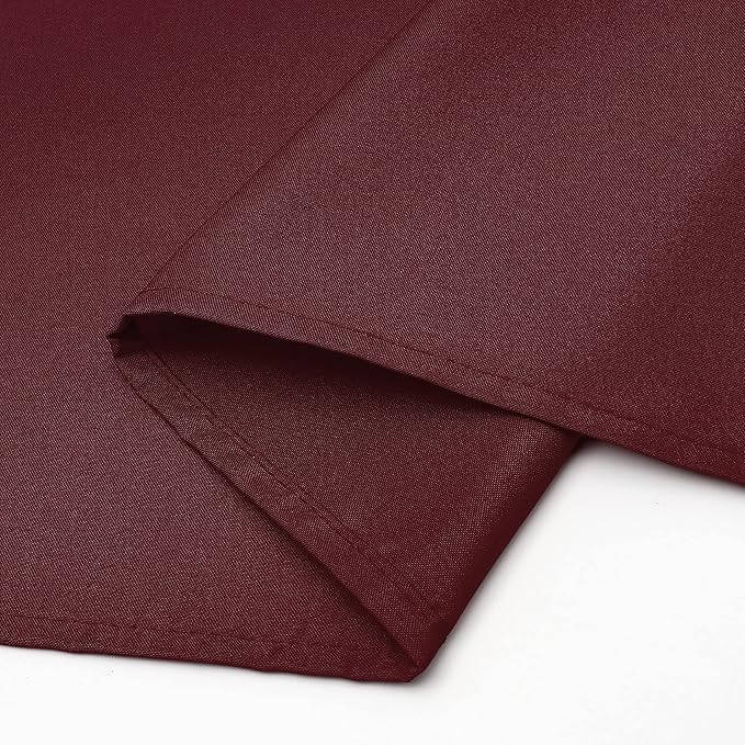 Wewoch Burgundy Rectangle Tablecloth Water Resistant Washable Polyester Table Cloth for Dining,Kitchen, Parties Weddings and Outdoor Use 60 Inch by 104 Inch