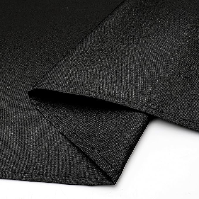 Wewoch Black Rectangle Tablecloth Water Resistant Washable Polyester Table Cloth for Dining,Kitchen, Parties Weddings and Outdoor Use 60 Inch by 84 Inch