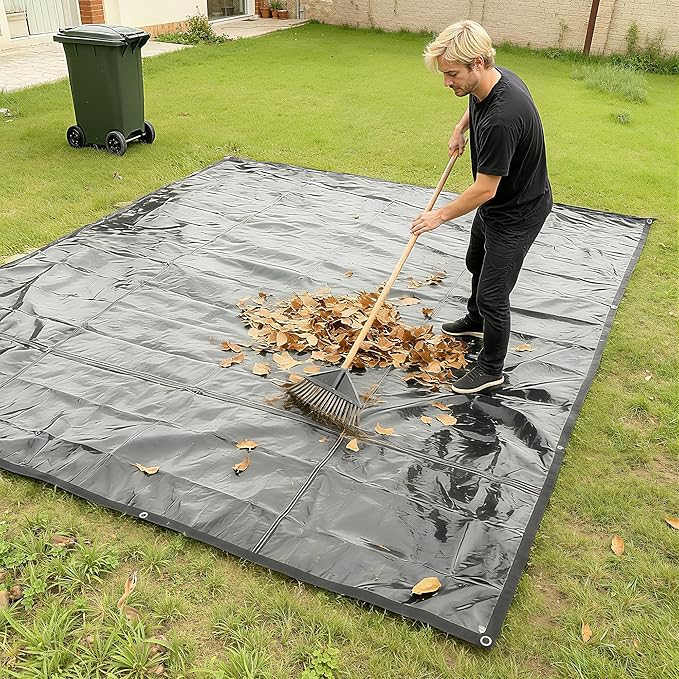 Heavy Duty Tarp 7x9FT,5 Mil-Multipurpose Waterproof Poly Tarpaulin with Reinforced Edges & Rustproof Grommets for Roof Cover,Pool,Greenhouse,Camping & Outdoor Protection