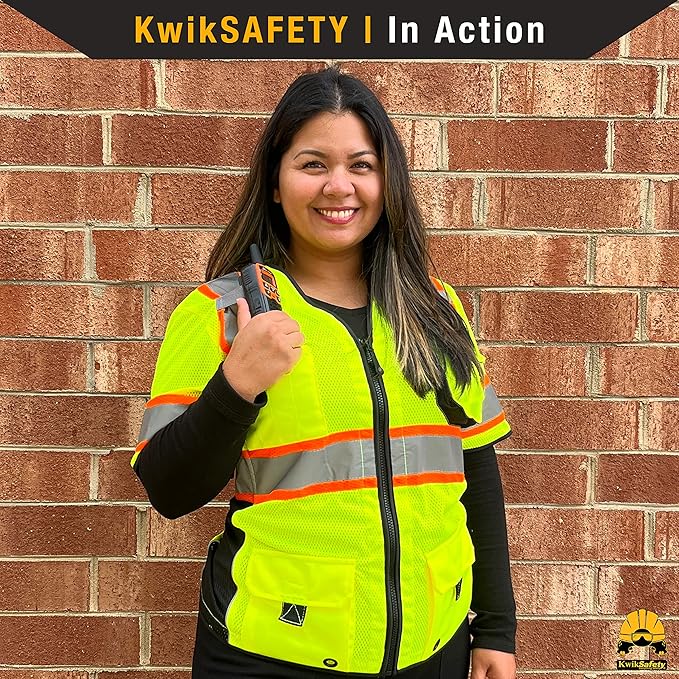 KwikSafety - Charlotte, NC - Men's & Women's Class 3 Safety Vest PPE Hi Vis Reflective ANSI OSHA