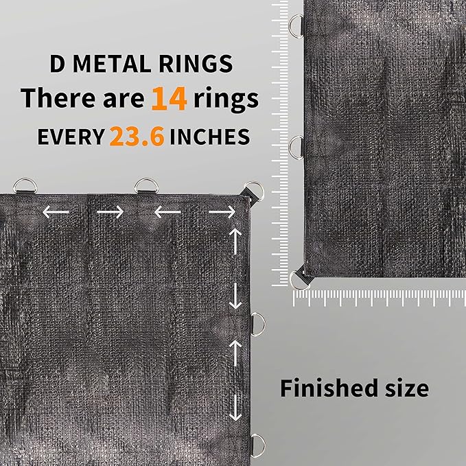 TARPAL Tarp 6x8 Feet (2pack) Heavy Duty Tarps 14mil D-Ring Waterproof Tarp for Outdoors UV Protection Triangular Sewing Design Reinforced Corners and Edges（Black）