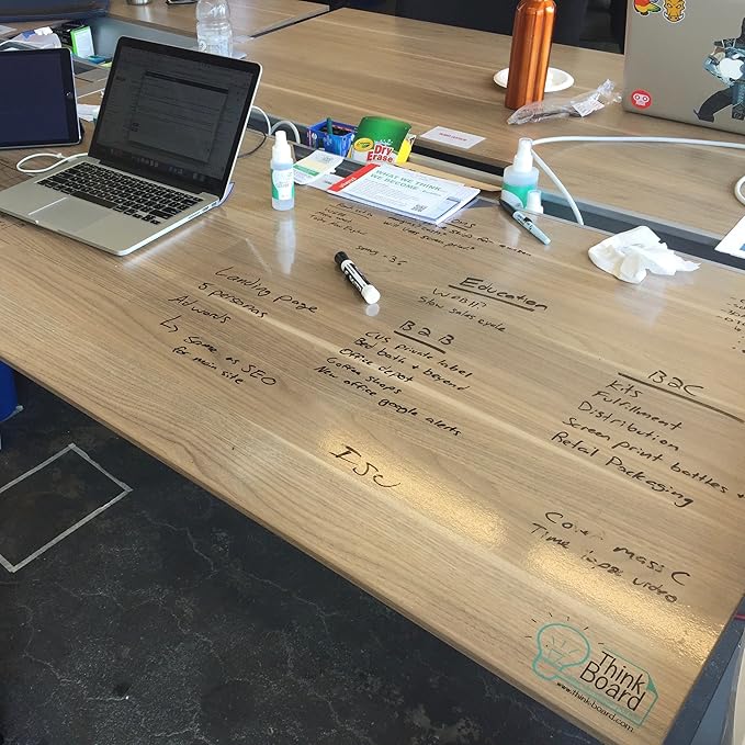 Think Board Clear Dry Erase Whiteboard 2'x3' – Self-Adhesive Transparent Writing Surface for Wall, Desk, or Fridge – Peel & Stick Removable Message Board for Home, Office & School