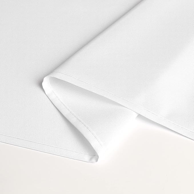 Wewoch White Rectangle Tablecloth Water Resistant Washable Polyester Table Cloth for Dining,Kitchen, Parties Weddings and Outdoor Use 60 Inch by 104 Inch